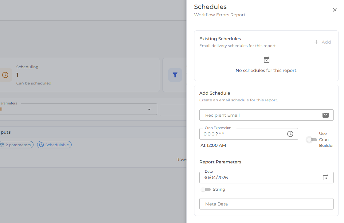 Report schedules